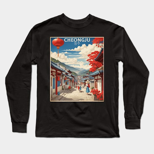 Cheongju South Korea Travel Tourism Retro Vintage Long Sleeve T-Shirt by TravelersGems